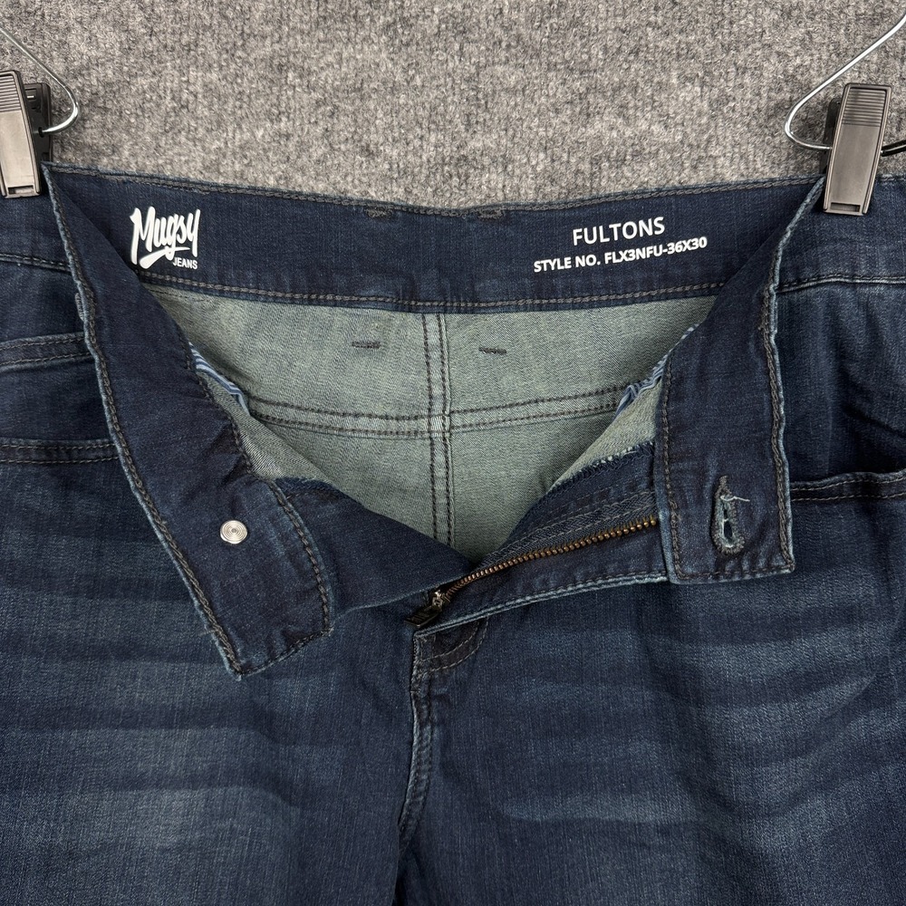 Mugsy Jeans Mens 36x30 Blue Fultons Stretch Straight Leg Denim Jeans NWT - Picture 3 of 12